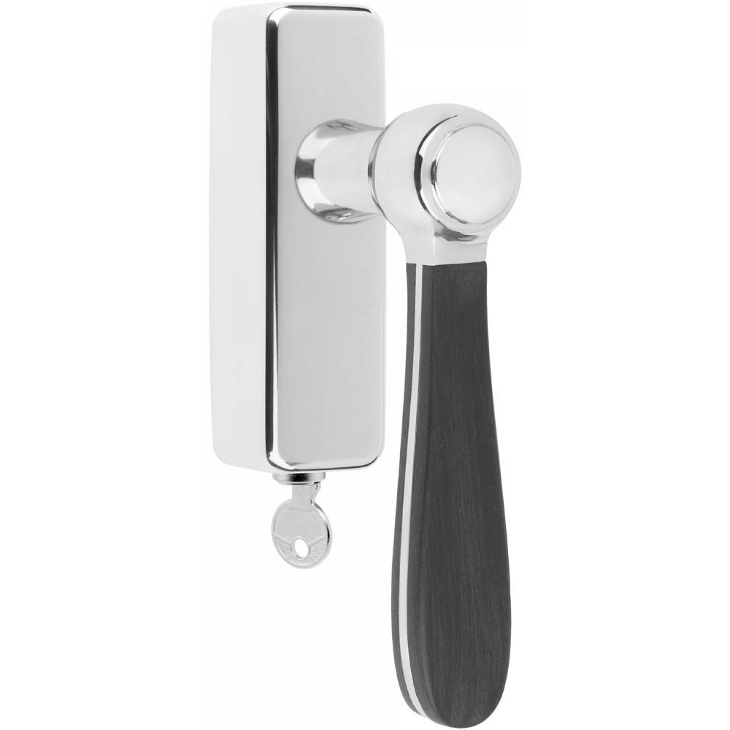 LZ100-DKLOCK-O - Fenstergriff dreh/kipp - poliert edelstahl/ schwarz satiniert rechtsweisend