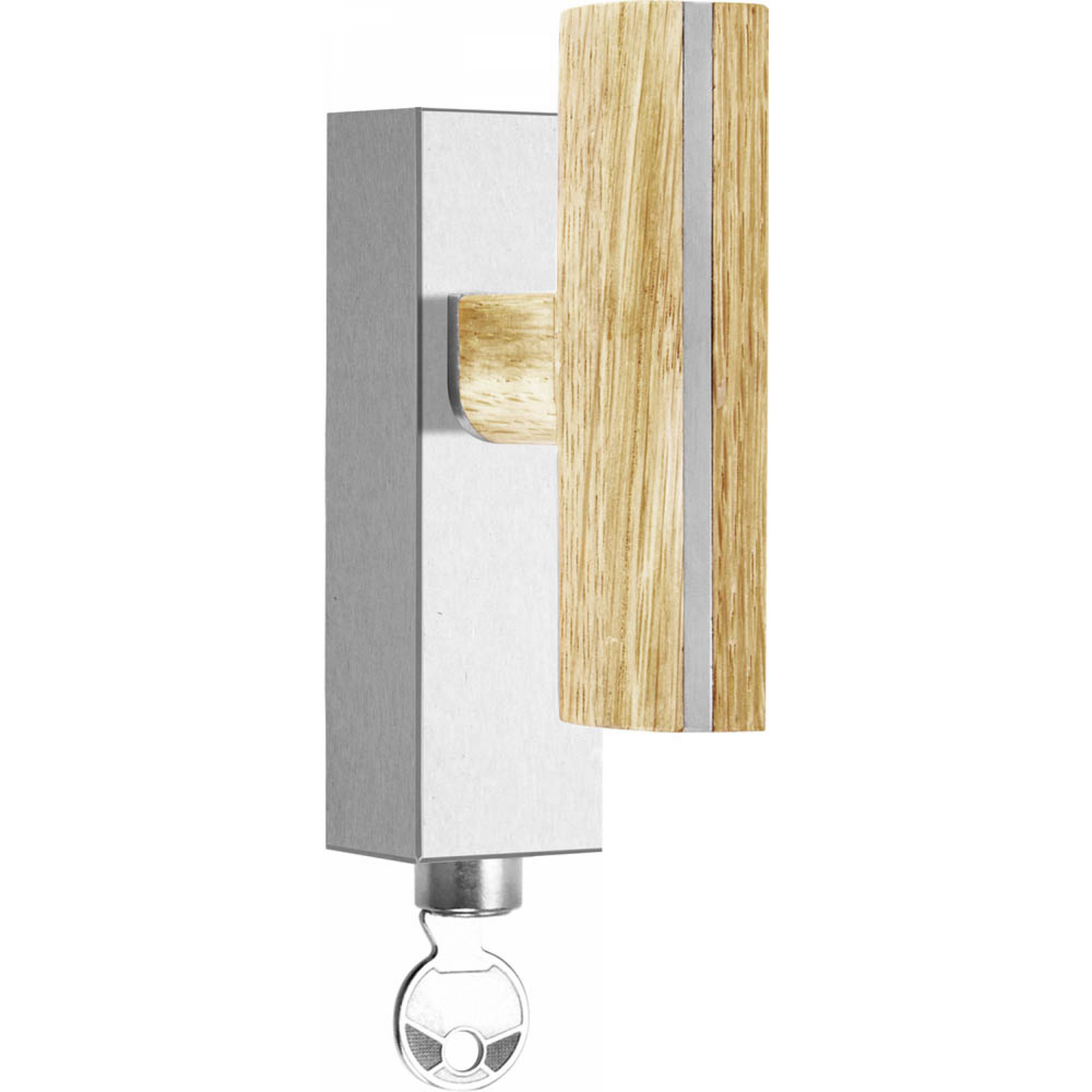PBT22-DKLOCK - Fenstergriff dreh/kipp - edelstahl satiniert/ eichenholz schwarz rechts/linksweisend