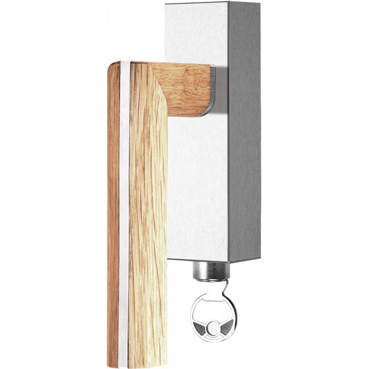 PBL22-DKLOCK - Fenstergriff dreh/kipp - edelstahl satiniert/ eichenholz rechtsweisend