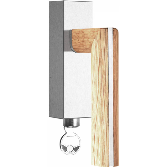 PBL22-DKLOCK - Fenstergriff dreh/kipp - edelstahl satiniert/ eichenholz linksweisend