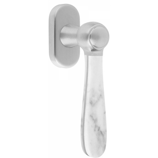 LZ100MA-DK-O - Fenstergriff dreh/kipp - edelstahl satiniert/ Carrara-Marmor rechts/ linksweisend