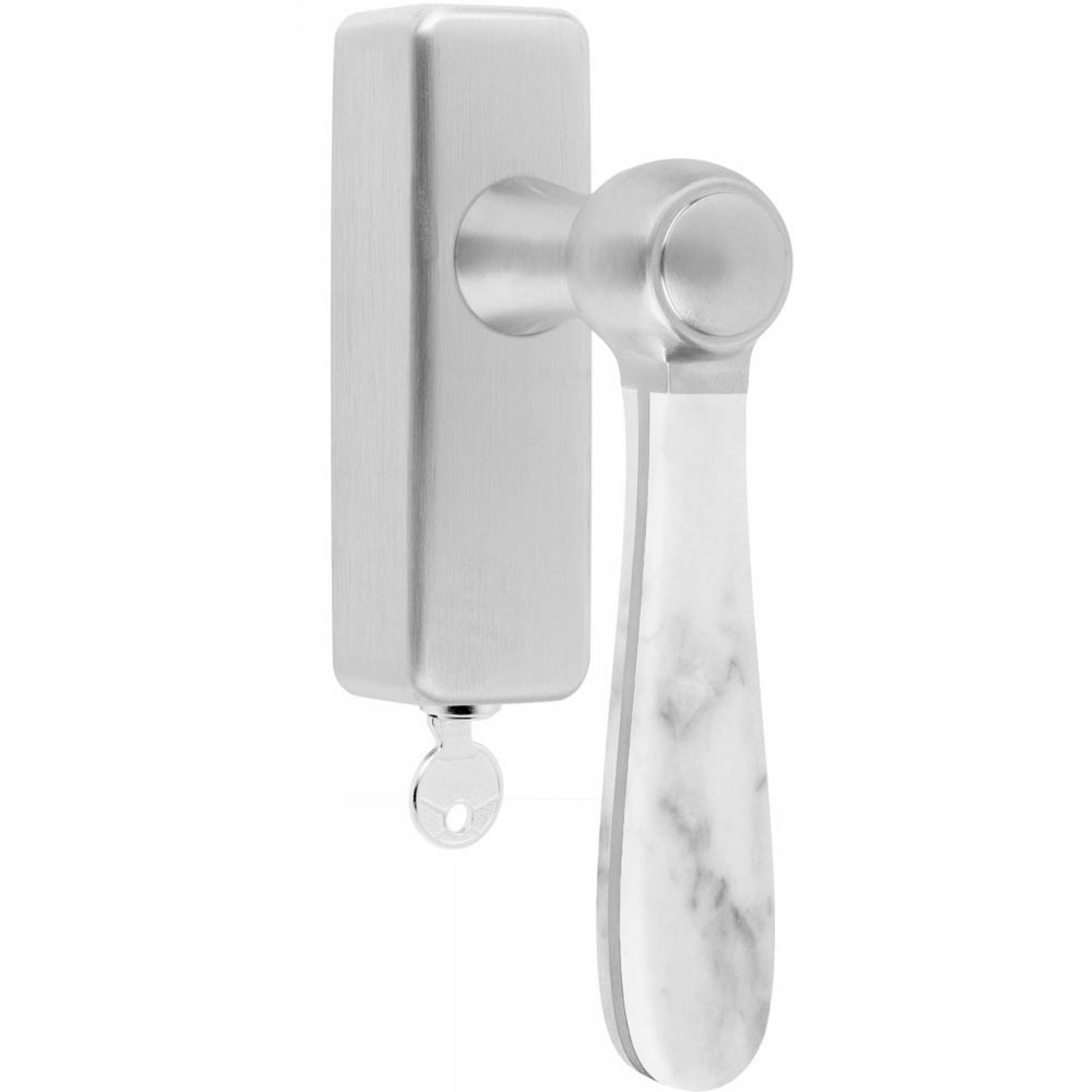 LZ100MA-DKLOCK-O - Fenstergriff dreh/kipp - edelstahl satiniert/ Carrara-Marmor rechts/ linksweisend