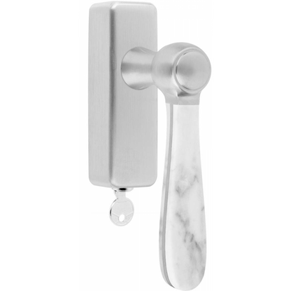 LZ100MA-DKLOCK-O - Fenstergriff dreh/kipp - edelstahl satiniert/ Carrara-Marmor rechts/ linksweisend