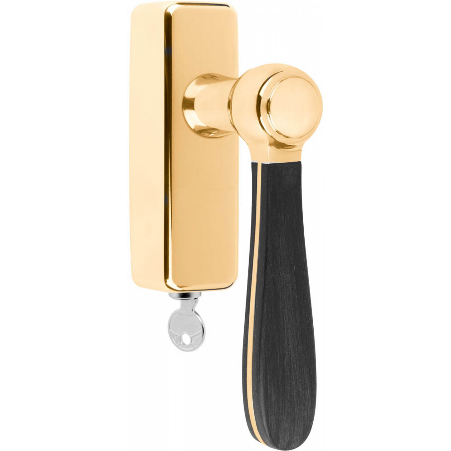 LZ100-DKLOCK-O - Fenstergriff dreh/kipp - messing unlackiert/ schwarz satiniert rechts/ linksweisend