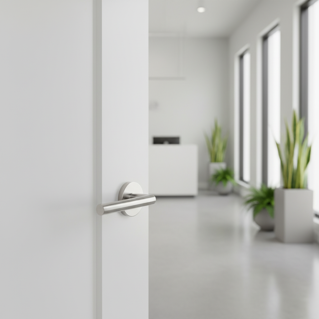 Moderne Arztpraxis mit Design-Türgriff